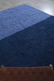 Two-Tone Blue Moroccan Rug 8.2 x 10.4 Ft | Modern Minimalist Design