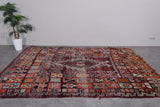 Colorful Boujaad Moroccan Rug - 6.8 x 9.4 Feet Vintage Handmade Carpet