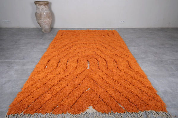 Bright orange wool moroccan rug - Custom size