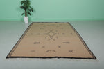 6.6 x 10.1 FT Moroccan Rug - Beige with Geometric Tribal Symbols