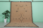 6.6 x 10.1 FT Moroccan Rug - Beige with Geometric Tribal Symbols