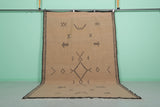 6.6 x 10.1 FT Moroccan Rug - Beige with Geometric Tribal Symbols