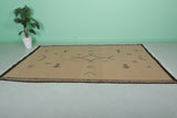 6.6 x 10.1 FT Moroccan Rug - Beige with Geometric Tribal Symbols