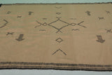 6.6 x 10.1 FT Moroccan Rug - Beige with Geometric Tribal Symbols