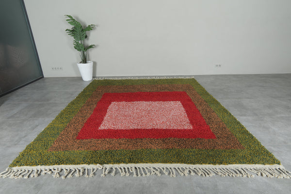 Hand-knotted Moroccan wool rug - Custom size with intricate design