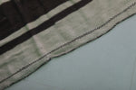 Handwoven Long Moroccan Rug - 4.3 FT X 11 FT - Black & Beige Striped Runner