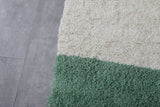 Modern Moroccan Rug 8.5 x 10.2 Ft in Green and Cream Block Design | Contemporary Decor