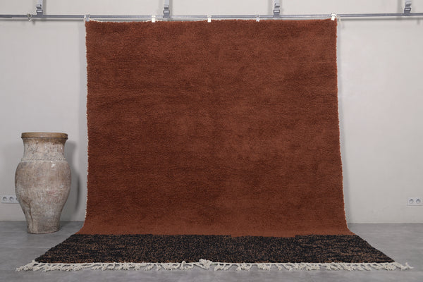 Handcrafted brown Moroccan rug - Custom design