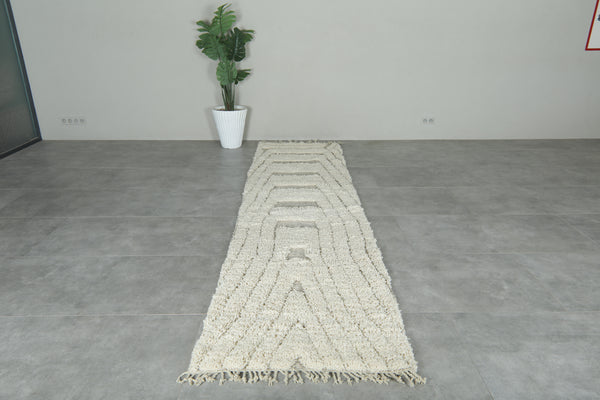 Moroccan runner rug in cream & gray - Custom size