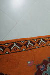 Handmade Moroccan Berber Rug 4.1 X 11.4 Feet - Vibrant Orange Medallion Design