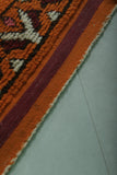 Handmade Moroccan Berber Rug 4.1 X 11.4 Feet - Vibrant Orange Medallion Design