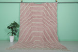 7.3 x 10.6 ft Moroccan Pink Wool Rug - Chevron Pattern for Modern Decor