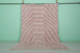 7.3 x 10.6 ft Moroccan Pink Wool Rug - Chevron Pattern for Modern Decor