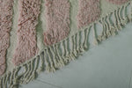 7.3 x 10.6 ft Moroccan Pink Wool Rug - Chevron Pattern for Modern Decor