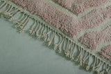 7.3 x 10.6 ft Moroccan Pink Wool Rug - Chevron Pattern for Modern Decor