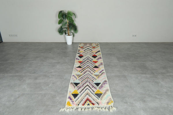 Geometric Moroccan runner rug - 2.1 ft x 10.1 ft - Multicolor handmade carpet