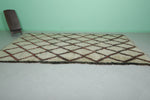 6.3 x 11.9 FT Authentic Moroccan Rug – Ivory with Bold Diamond Pattern