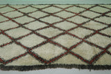 6.3 x 11.9 FT Authentic Moroccan Rug – Ivory with Bold Diamond Pattern