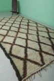 6.3 x 11.9 FT Authentic Moroccan Rug – Ivory with Bold Diamond Pattern