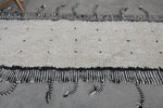 2.2 x 5.9 FT Moroccan Runner Rug – Black and White Minimalist Design