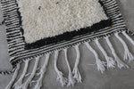 2.2 x 5.9 FT Moroccan Runner Rug – Black and White Minimalist Design