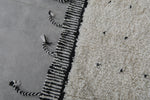 2.2 x 5.9 FT Moroccan Runner Rug – Black and White Minimalist Design