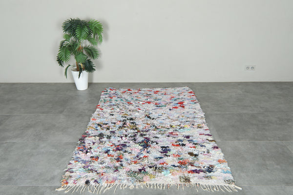 Boucherouite Moroccan rug - 4.3 ft x 6.5 ft - Multicolor wool carpet