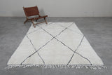 6 x 9 FT Moroccan Wool Rug - Handwoven with Black Diamond Pattern