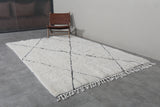 6 x 9 FT Moroccan Wool Rug - Handwoven with Black Diamond Pattern