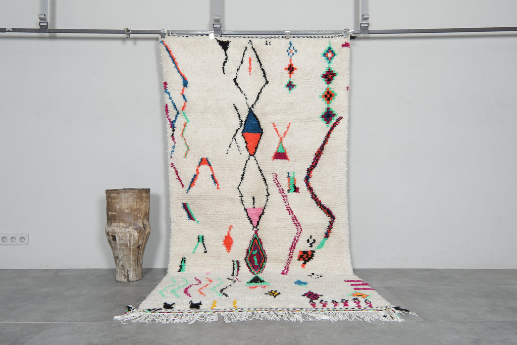 Vintage Colorful Moroccan Berber Rug | 4.4 FT x 8.5 FT