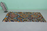 Gorgeous 3 FT X 6.5 FT Moroccan Boucherouite Rug | Colorful Handwoven Art