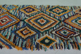 Gorgeous 3 FT X 6.5 FT Moroccan Boucherouite Rug | Colorful Handwoven Art