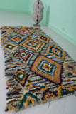 Gorgeous 3 FT X 6.5 FT Moroccan Boucherouite Rug | Colorful Handwoven Art