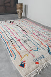 Moroccan Berber Rug 4.6 FT x 8.1 FT - Colorful Handwoven Wool Carpet
