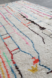Moroccan Berber Rug 4.6 FT x 8.1 FT - Colorful Handwoven Wool Carpet