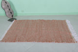 Moroccan Rug – Earthy Red Tones with Subtle Stripe Design | 3.1 FT x 5.2 FT