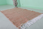 Moroccan Rug – Earthy Red Tones with Subtle Stripe Design | 3.1 FT x 5.2 FT