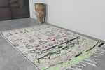 Moroccan Wool Rug 4.6 x 6.4 Feet - Handmade Berber Carpet with Vibrant Geometric and Tribal Designs