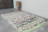 Moroccan Wool Rug 4.6 x 6.4 Feet - Handmade Berber Carpet with Vibrant Geometric and Tribal Designs