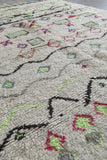 Moroccan Wool Rug 4.6 x 6.4 Feet - Handmade Berber Carpet with Vibrant Geometric and Tribal Designs