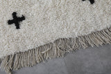 Handwoven Moroccan Wool Rug with Black Cross Patterns - Custom Sizes