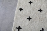 Handwoven Moroccan Wool Rug with Black Cross Patterns - Custom Sizes