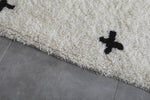 Handwoven Moroccan Wool Rug with Black Cross Patterns - Custom Sizes