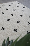 Handwoven Moroccan Wool Rug with Black Cross Patterns - Custom Sizes