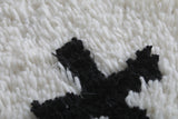 Handwoven Moroccan Wool Rug with Black Cross Patterns - Custom Sizes