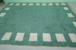 8.3 x 10.4 FT Green Moroccan Rug with White Square Border – Unique Handwoven Area Rug