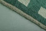 8.3 x 10.4 FT Green Moroccan Rug with White Square Border – Unique Handwoven Area Rug