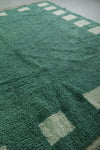 8.3 x 10.4 FT Green Moroccan Rug with White Square Border – Unique Handwoven Area Rug