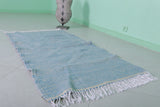 Moroccan Rug – Light Blue Striped Pattern | 2.8 FT x 5.3 FT