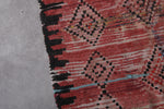 Vintage Moroccan Runner Rug – 3 x 10.7 ft | Pink & Black Geometric